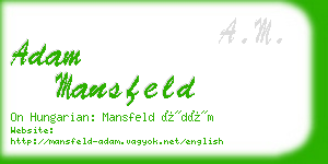 adam mansfeld business card